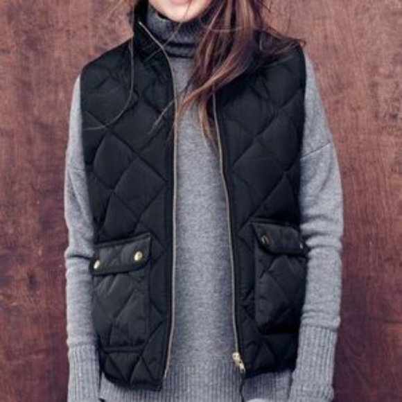 J. Crew Jackets & Blazers - NWOT J Crew Excursion Quilted Down Vest Black Size PS